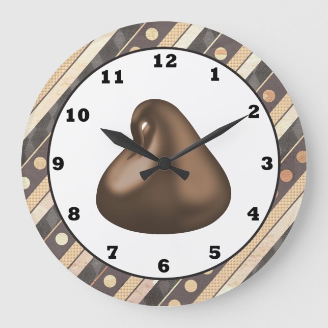 Chocolate Drop tecknad wall-klocka Stor Klocka (Framsida)