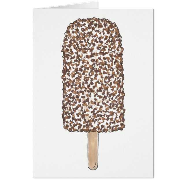 Chocolate Eclair Ice Cream Popsicle Dessert Foodie Hälsningskort (Framsidan)