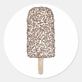 Chocolate Eclair Ice Cream Popsicle Pop-skräppost Runt Klistermärke