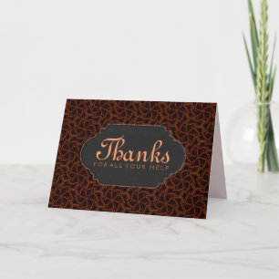 Chocolate Flower Swirl Anpassningsbar Card Tack Kort