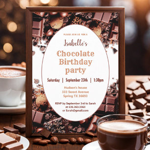 Chocolate Födelsedagsfest inbjudan