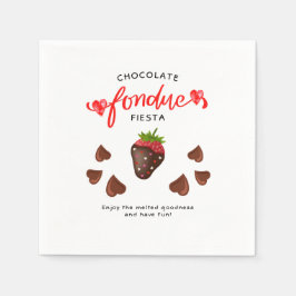 Chocolate Fondue Fiesta Strawberry Hearts Birthday Pappersservett