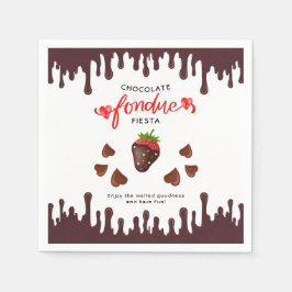 Chocolate Fondue Fiesta Strawberry Hearts Birthday Pappersservett