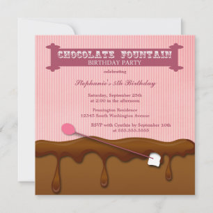 Chocolate fontän flick kalas inbjudan