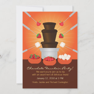 Chocolate Fontän Fondue Party-inbjudan Inbjudningar