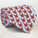 Chocolate Fransk Bulldog Blue Neck Tie Slips<br><div class="desc">En roligt liten Chocolate Fransk Bulldog eller Frenchie mönster på blå bakgrund. Underbar för alla hundälskare,  husdjursresande,  hundvalkare och veterinärer. Originalkonst av Nic Squirrell.</div>