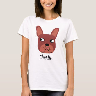 Chocolate Fransk Bulldog-Personlig T Shirt