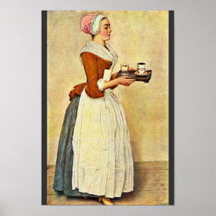 Chocolate Girl (Miss Baldauf), av Liotard Jea Poster