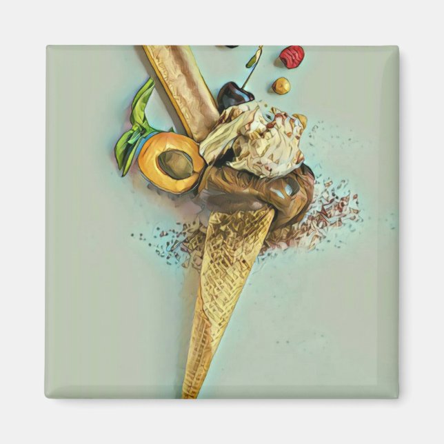 Chocolate glass älskare-gåva magnet (Framsidan)