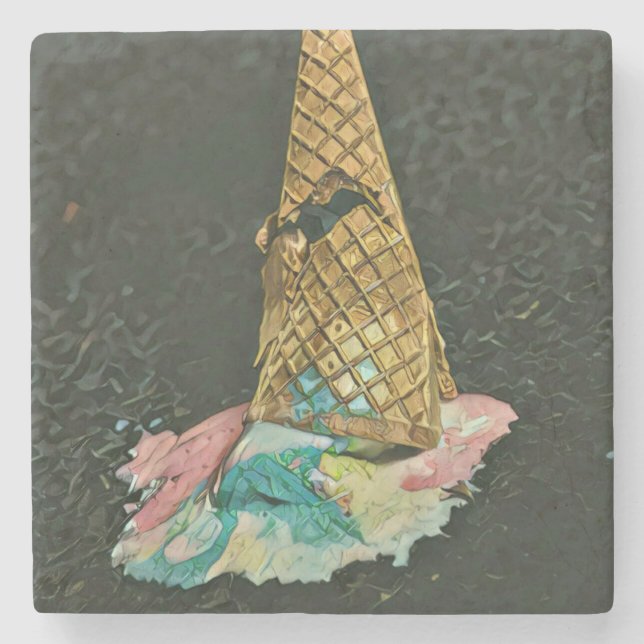 Chocolate glass älskare-gåva stenunderlägg (Framsidan)