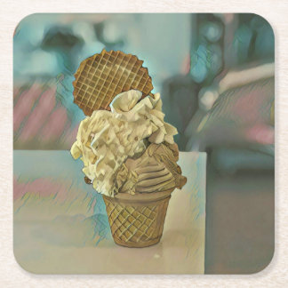 Chocolate glass cone underlägg papper kvadrat