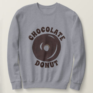 Chocolate Glazed Cake Doughnut Donut Breakfast Lång Ärmad Tröja