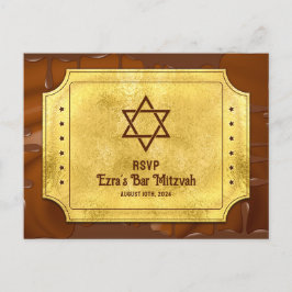Chocolate Golden Biljett Fladdermus Pub Mitzvah OS Vykort