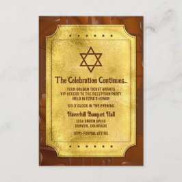 Chocolate Golden Biljett Fladdermus Pub Mitzvah Re Tilläggskort