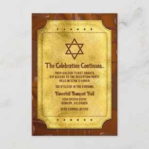 Chocolate Golden Biljett Fladdermus Pub Mitzvah Re Tilläggskort