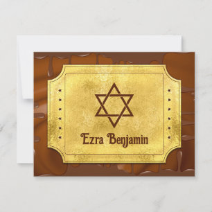 Chocolate Golden Biljett Pub Bat mitzvah Tack Kort