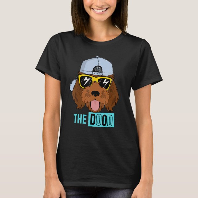 Chocolate Golden Doodle Dog The Dood Brown Goolden T Shirt (Framsida)