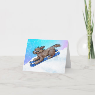 Chocolate Goldendoodle DoodleMoji Kort