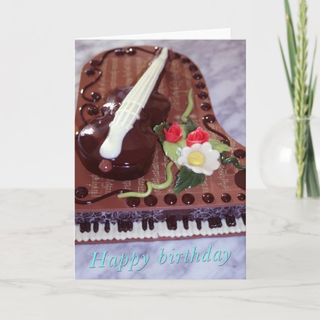 Chocolate grand piano kort (Framsida)