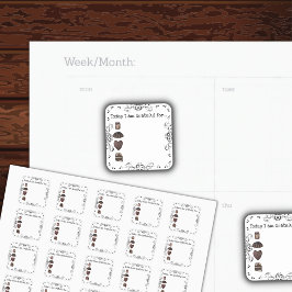 Chocolate Gratully Bullet Journal Stickers Fyrkantigt Klistermärke