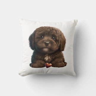 Chocolate Havanese Puppy Kärlek Design by HavaHug Kudde