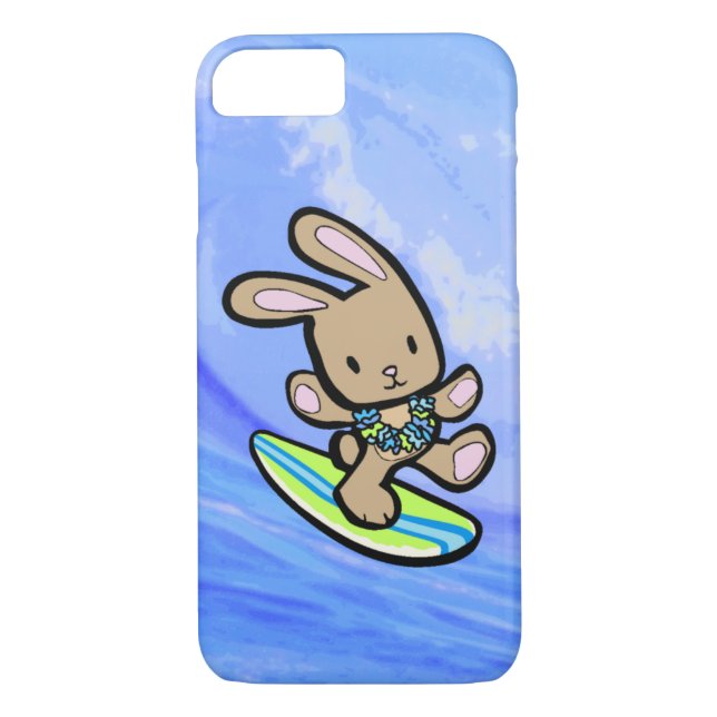 Chocolate Hawaiian Surfing Bunny Case-Mate iPhone Skal (Baksida)