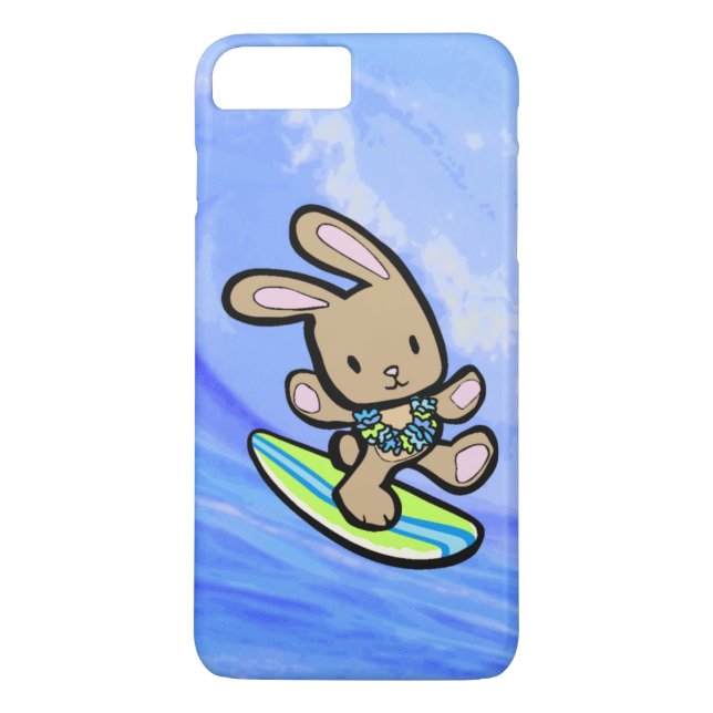 Chocolate Hawaiian Surfing Bunny Case-Mate iPhone Skal (Baksida)