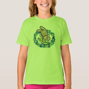 Chocolate Hawaiian Surfing Bunny Tecknad Turq Tee