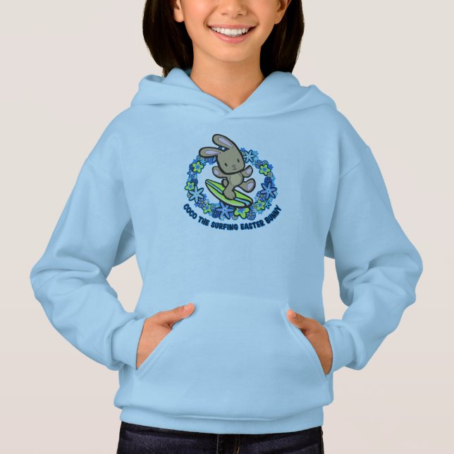 Chocolate Hawaiian Surfing Påskhare Tecknad Tu T Shirt (Framsida)