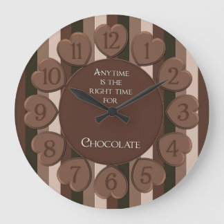 Chocolate Hearearts Round Wall Clock Stor Klocka
