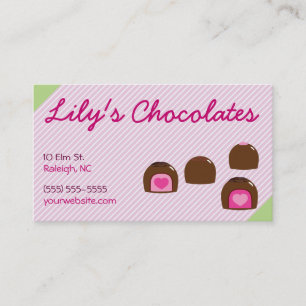 Chocolate Heart Bonbons Visitkort