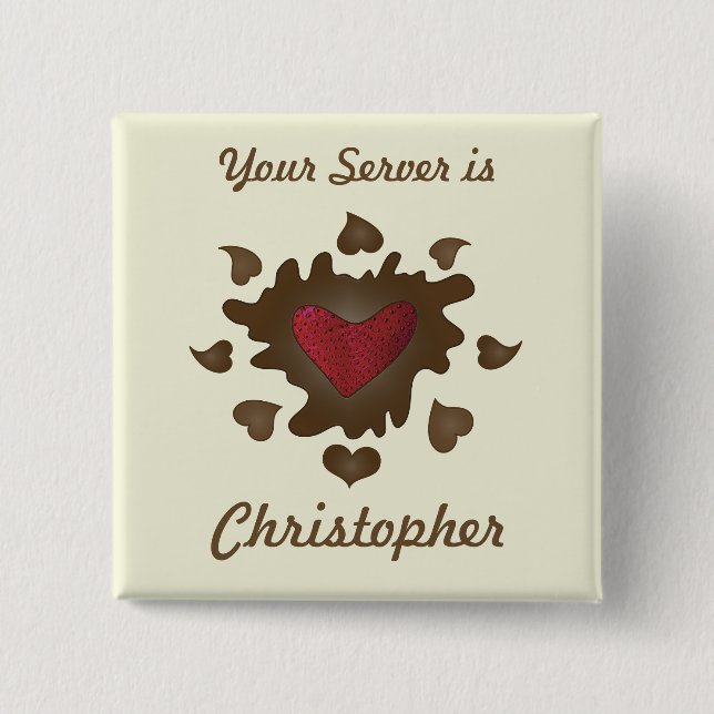 Chocolate Heart Employee Badge Knapp (Framsida)