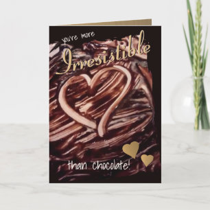 Chocolate Heart Teckning Guld Hearts Funny Kärlek Kort