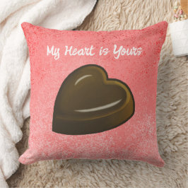 Chocolate Heart Valentines Day Kudde