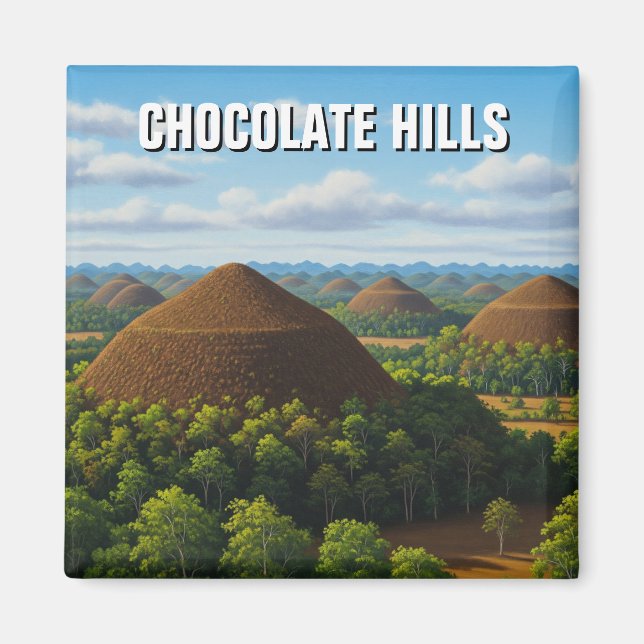 Chocolate Hills Bohol Filippinerna Resa Magnet (Framsidan)
