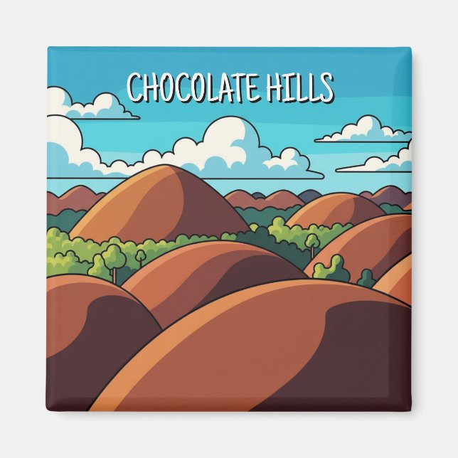 Chocolate Hills Bohol Philippines Travel Magnet (Framsidan)
