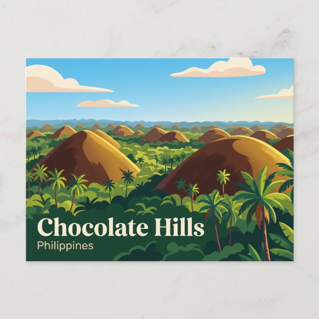 Chocolate Hills Filippinerna Vykort (Framsida)