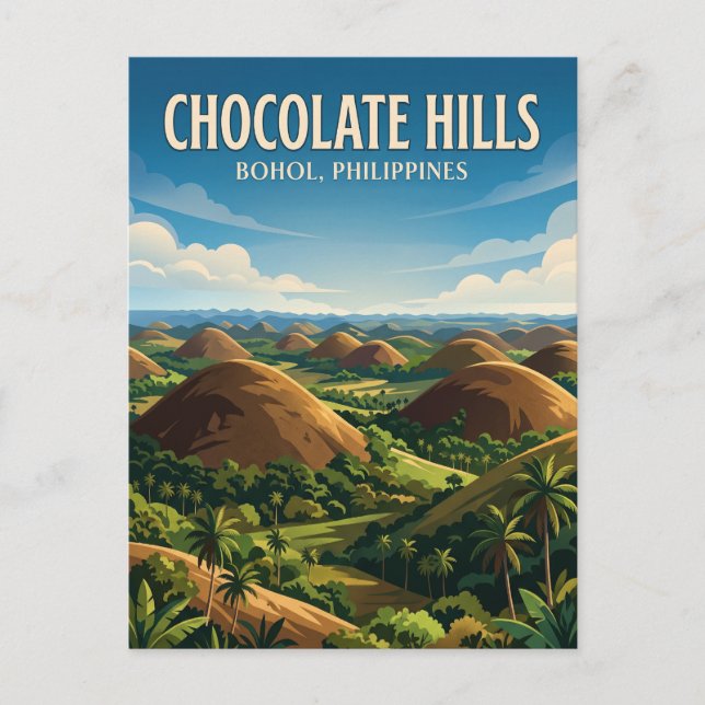 Chocolate Hills Filippinerna Vykort (Framsida)