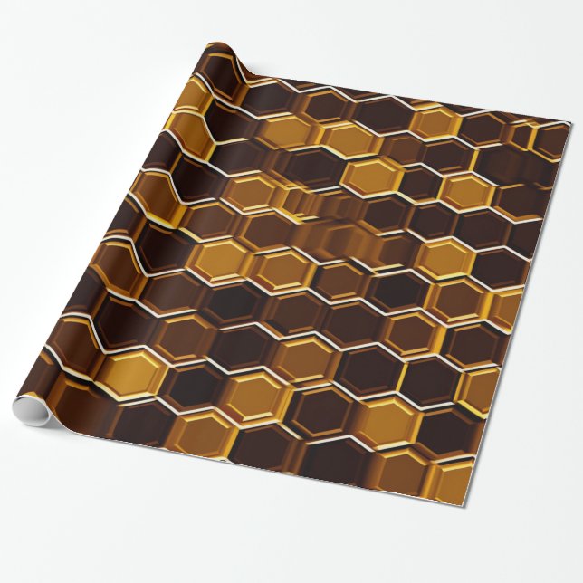 Chocolate Honeycomb Presentpapper (Utrullad)
