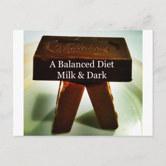 Chocolate Humor - A Balanced Diet Vykort (Framsida)