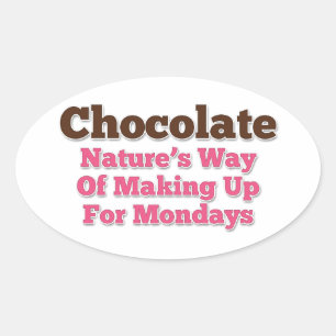 Chocolate Humor Sitchate Ovalt Klistermärke