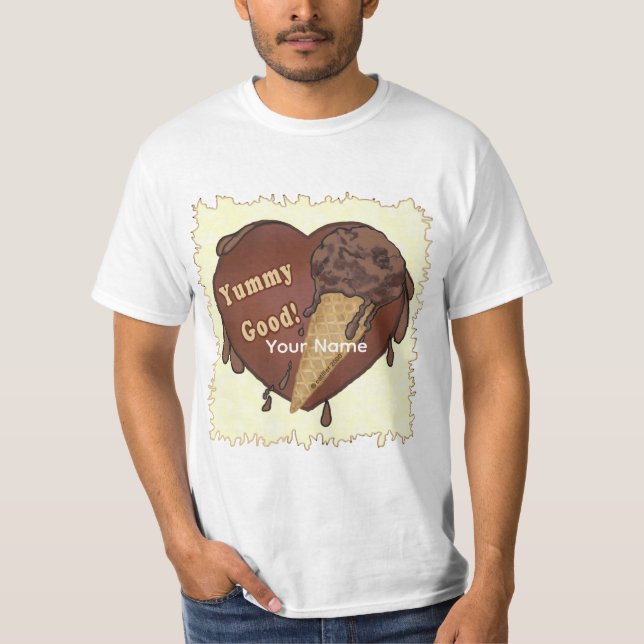 Chocolate Ice Cream Cone T Shirt (Framsida)