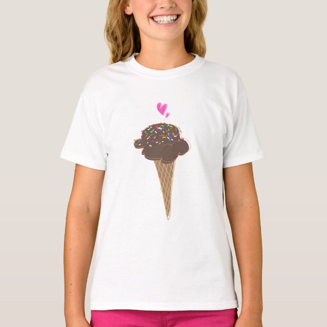 Chocolate Ice Cream Cone T Shirt (Framsida)