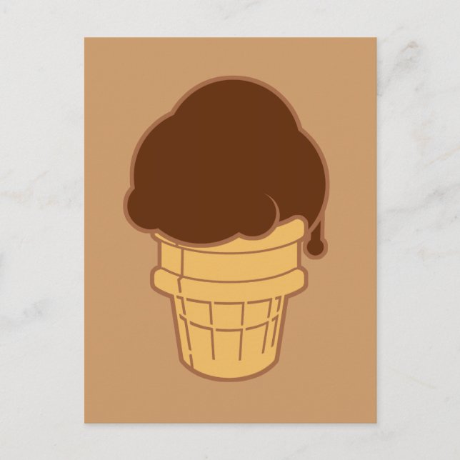 Chocolate Ice Cream Cone Vykort (Framsida)