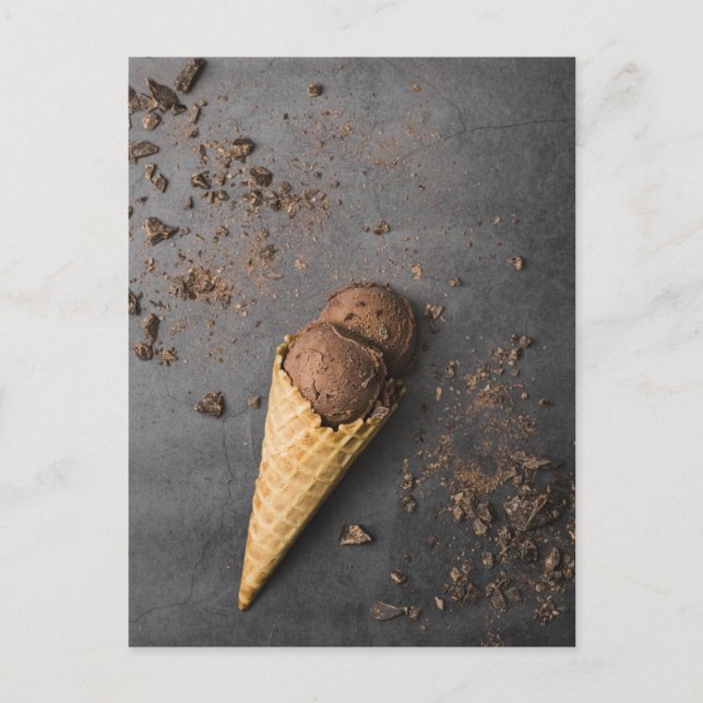 Chocolate Ice Cream Cone-vykort Vykort (Framsida)