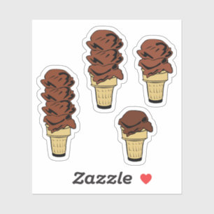 Chocolate Ice Cream Cones Klistermärken
