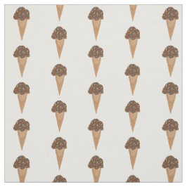 Chocolate Ice Cream Cones Mönster Tyg