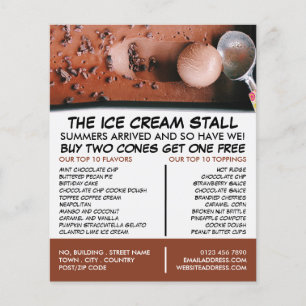 Chocolate Ice Cream, Ice Cream Parlor Advertising Flygblad