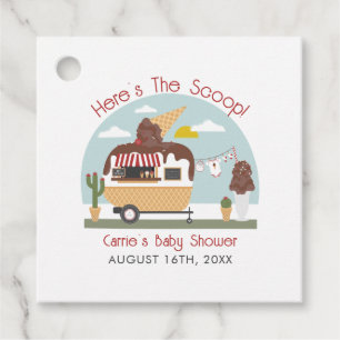 Chocolate Ice Cream Lastbil Neutralt Baby Shower Gåvor Etiketter