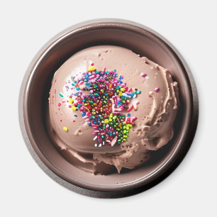 Chocolate Ice Cream med Sprinkles Magnet